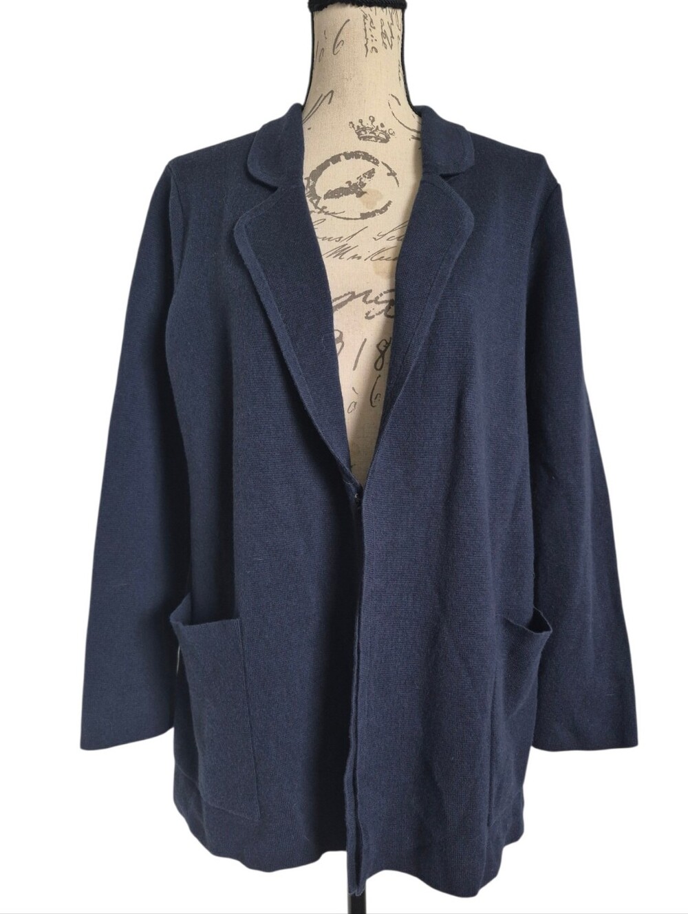 J. Crew Eloise Knit Sweater Blazer Cardigan XS Navy Minimalist Business casual